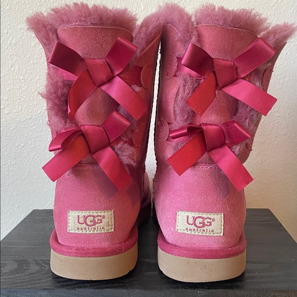 UGG Bailey Bow II Pink Winter Boots Size 7 - Picture 4 of 11